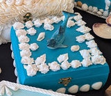 SHELL-ART-118  Anne's Shell Art - Ceramic Dolphin on Blue Box