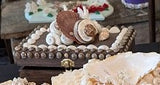 SHELL-ART-119  Anne's Shell Art - Brown Box with Coral and Shells