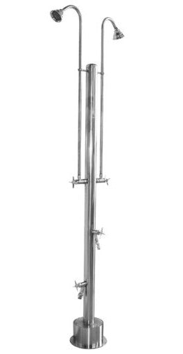 Commercial Outdoor Beach Shower, 2-Risers and Showerheads