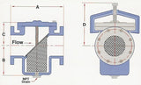 Diagram for Flanged Cast Iron Hair and Lint Strainer