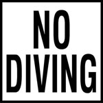 No Diving Tile 6 x 6 Size