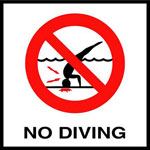 No Diving Tile with International Logo