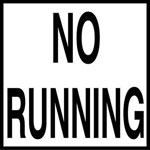 No Running Tile 6 x 6 Marker